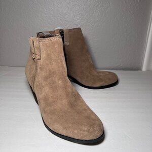 Sam Edelman Laredo Ankle Boots Booties Brown Suede Side Zip